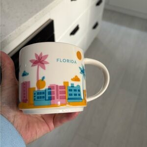 Starbucks Florida Mug with Pink and Blue Design